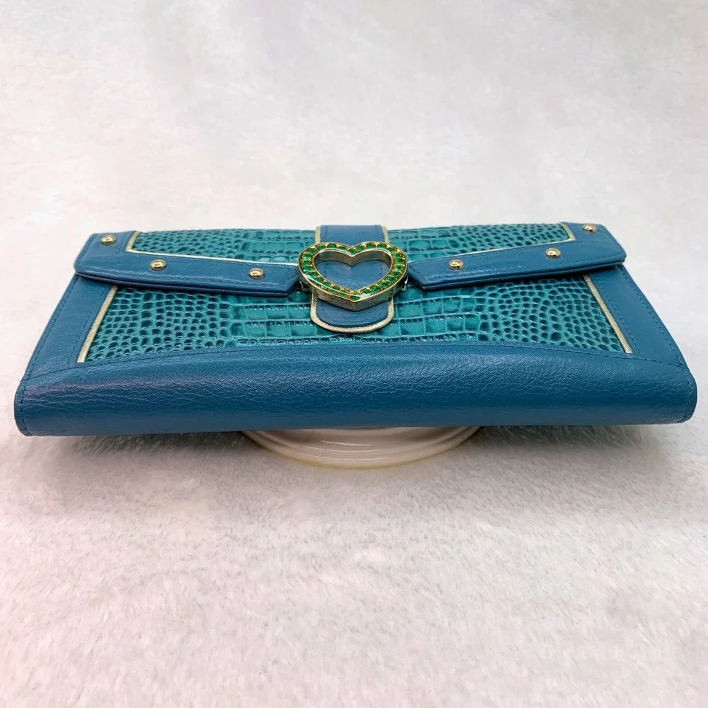 Lovcat Paris Wallet Light Blue Crocodile Print Vintage Y2K - Picture 3 of 15